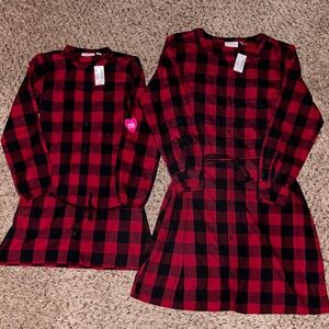 NWT Mom & Me Plaid Shirt Dresses